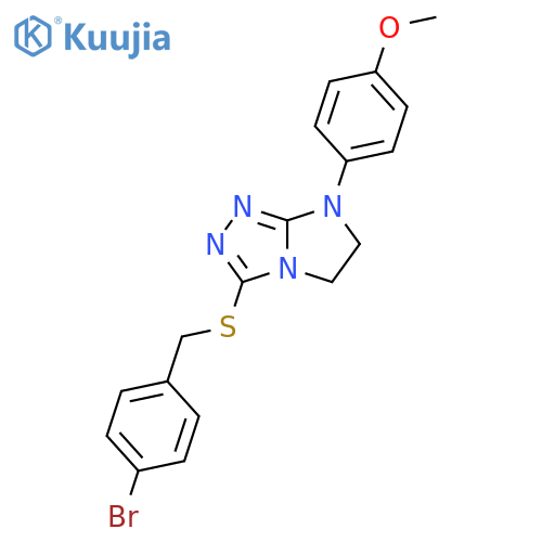 3-{(4-bromophenyl)methylsulfanyl}-7-(4-methoxyphenyl)-5H,6H,7H-imidazo2,1-c1,2,4triazole structure