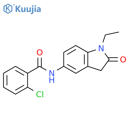 2-chloro-N-(1-ethyl-2-oxo-2,3-dihydro-1H-indol-5-yl)benzamide structure