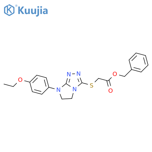benzyl 2-{7-(4-ethoxyphenyl)-5H,6H,7H-imidazo2,1-c1,2,4triazol-3-ylsulfanyl}acetate structure