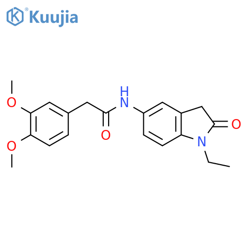 2-(3,4-dimethoxyphenyl)-N-(1-ethyl-2-oxo-2,3-dihydro-1H-indol-5-yl)acetamide structure