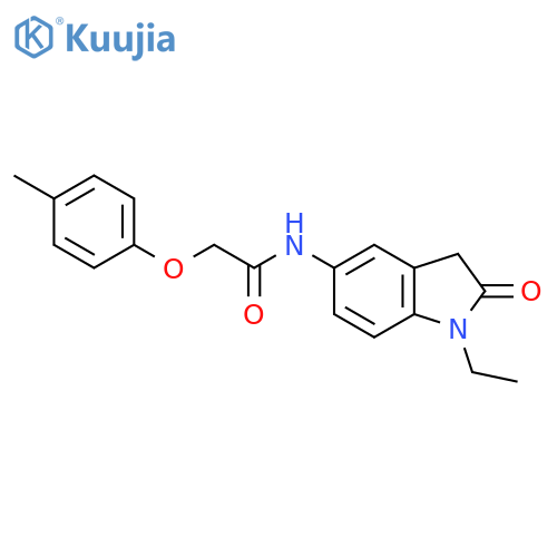 N-(1-ethyl-2-oxo-2,3-dihydro-1H-indol-5-yl)-2-(4-methylphenoxy)acetamide structure