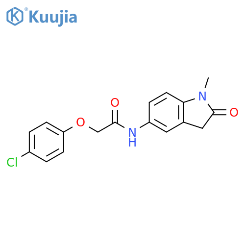 2-(4-chlorophenoxy)-N-(1-methyl-2-oxo-2,3-dihydro-1H-indol-5-yl)acetamide structure