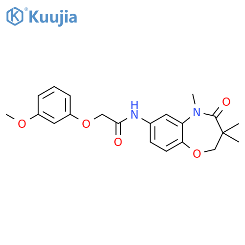 2-(3-methoxyphenoxy)-N-(3,3,5-trimethyl-4-oxo-2,3,4,5-tetrahydro-1,5-benzoxazepin-7-yl)acetamide structure