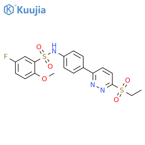 N-{4-6-(ethanesulfonyl)pyridazin-3-ylphenyl}-5-fluoro-2-methoxybenzene-1-sulfonamide structure