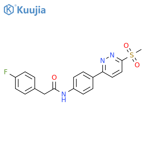 2-(4-fluorophenyl)-N-4-(6-methanesulfonylpyridazin-3-yl)phenylacetamide structure