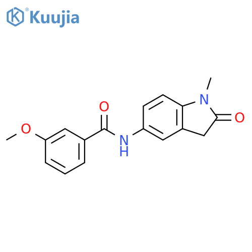 3-methoxy-N-(1-methyl-2-oxo-2,3-dihydro-1H-indol-5-yl)benzamide structure