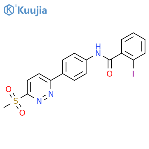 2-iodo-N-4-(6-methanesulfonylpyridazin-3-yl)phenylbenzamide structure