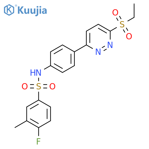 N-{4-6-(ethanesulfonyl)pyridazin-3-ylphenyl}-4-fluoro-3-methylbenzene-1-sulfonamide structure