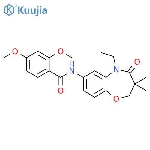 N-(5-ethyl-3,3-dimethyl-4-oxo-2,3,4,5-tetrahydro-1,5-benzoxazepin-7-yl)-2,4-dimethoxybenzamide structure