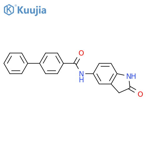N-(2-oxo-2,3-dihydro-1H-indol-5-yl)-1,1'-biphenyl-4-carboxamide structure