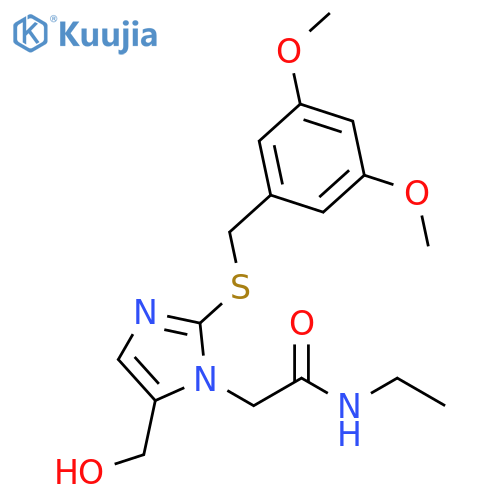2-(2-{(3,5-dimethoxyphenyl)methylsulfanyl}-5-(hydroxymethyl)-1H-imidazol-1-yl)-N-ethylacetamide structure