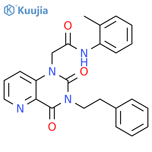 2-2,4-dioxo-3-(2-phenylethyl)-1H,2H,3H,4H-pyrido3,2-dpyrimidin-1-yl-N-(2-methylphenyl)acetamide structure