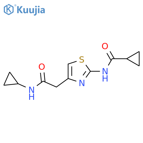 N-{4-(cyclopropylcarbamoyl)methyl-1,3-thiazol-2-yl}cyclopropanecarboxamide structure