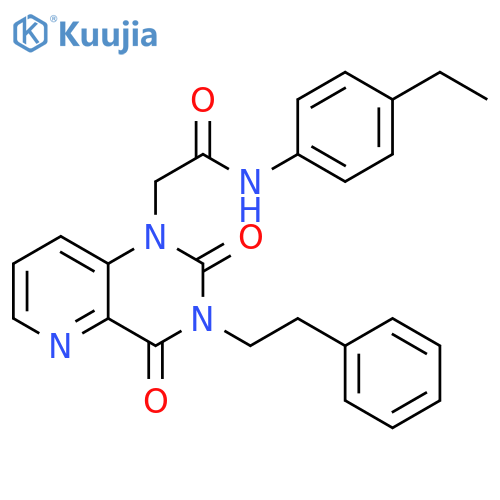 2-2,4-dioxo-3-(2-phenylethyl)-1H,2H,3H,4H-pyrido3,2-dpyrimidin-1-yl-N-(4-ethylphenyl)acetamide structure