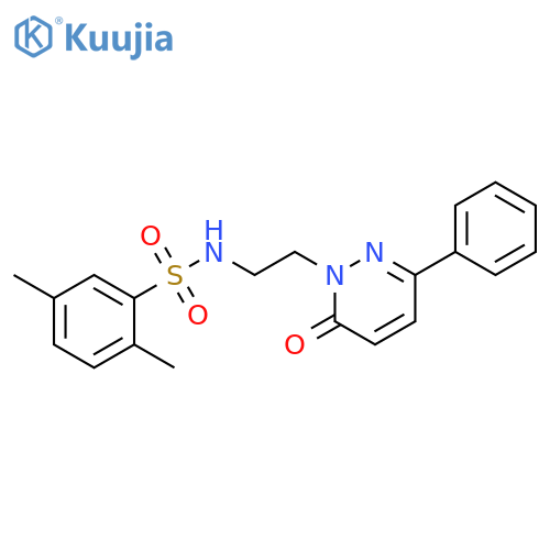 2,5-dimethyl-N-2-(6-oxo-3-phenyl-1,6-dihydropyridazin-1-yl)ethylbenzene-1-sulfonamide structure