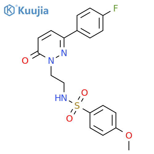N-{2-3-(4-fluorophenyl)-6-oxo-1,6-dihydropyridazin-1-ylethyl}-4-methoxybenzene-1-sulfonamide structure