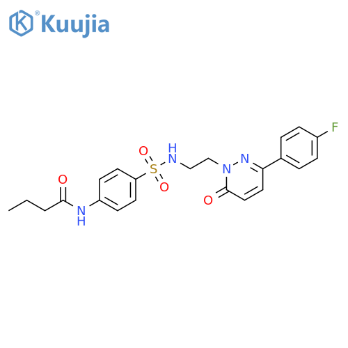 N-4-({2-3-(4-fluorophenyl)-6-oxo-1,6-dihydropyridazin-1-ylethyl}sulfamoyl)phenylbutanamide structure