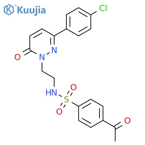 4-acetyl-N-{2-3-(4-chlorophenyl)-6-oxo-1,6-dihydropyridazin-1-ylethyl}benzene-1-sulfonamide structure