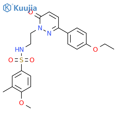 N-{2-3-(4-ethoxyphenyl)-6-oxo-1,6-dihydropyridazin-1-ylethyl}-4-methoxy-3-methylbenzene-1-sulfonamide structure
