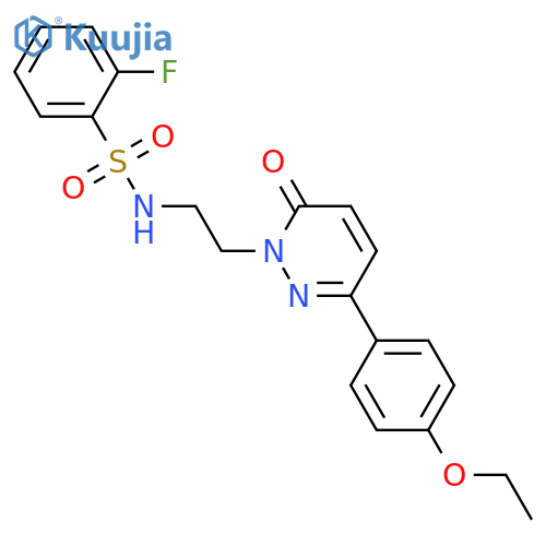 N-{2-3-(4-ethoxyphenyl)-6-oxo-1,6-dihydropyridazin-1-ylethyl}-2-fluorobenzene-1-sulfonamide structure