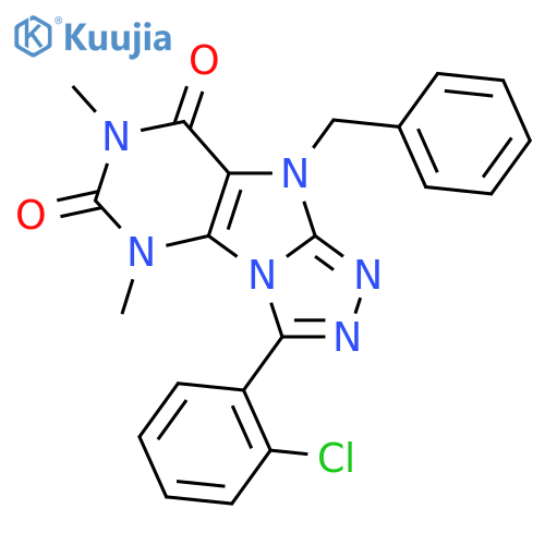 9-benzyl-3-(2-chlorophenyl)-5,7-dimethyl-5H,6H,7H,8H,9H-1,2,4triazolo3,4-hpurine-6,8-dione structure