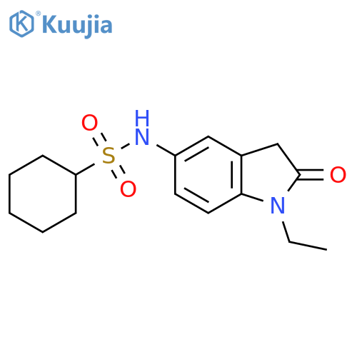 N-(1-ethyl-2-oxo-2,3-dihydro-1H-indol-5-yl)cyclohexanesulfonamide structure