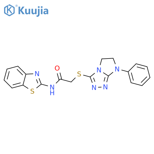N-(1,3-benzothiazol-2-yl)-2-({7-phenyl-5H,6H,7H-imidazo2,1-c1,2,4triazol-3-yl}sulfanyl)acetamide structure