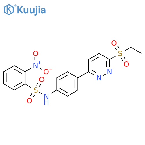 N-{4-6-(ethanesulfonyl)pyridazin-3-ylphenyl}-2-nitrobenzene-1-sulfonamide structure