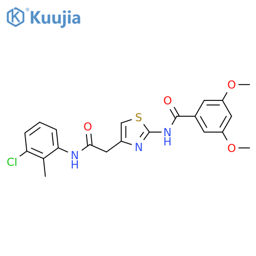 N-(4-{(3-chloro-2-methylphenyl)carbamoylmethyl}-1,3-thiazol-2-yl)-3,5-dimethoxybenzamide structure
