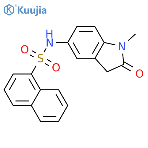 N-(1-methyl-2-oxo-2,3-dihydro-1H-indol-5-yl)naphthalene-1-sulfonamide structure