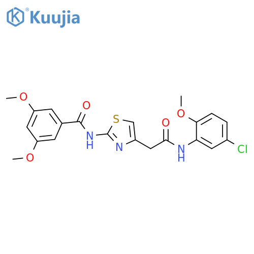 N-(4-{(5-chloro-2-methoxyphenyl)carbamoylmethyl}-1,3-thiazol-2-yl)-3,5-dimethoxybenzamide structure