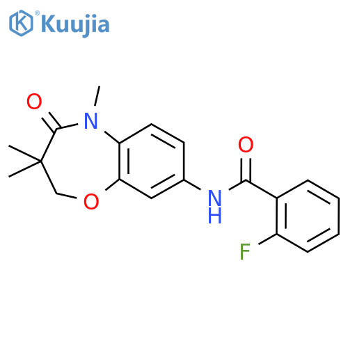 2-fluoro-N-(3,3,5-trimethyl-4-oxo-2,3,4,5-tetrahydro-1,5-benzoxazepin-8-yl)benzamide structure