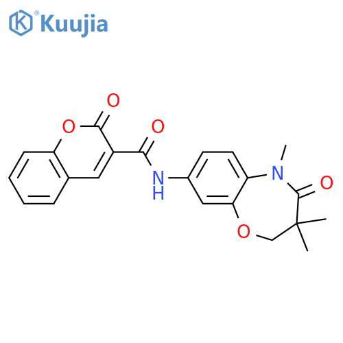 2-oxo-N-(3,3,5-trimethyl-4-oxo-2,3,4,5-tetrahydro-1,5-benzoxazepin-8-yl)-2H-chromene-3-carboxamide structure