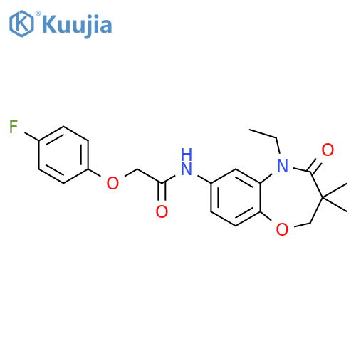 N-(5-ethyl-3,3-dimethyl-4-oxo-2,3,4,5-tetrahydro-1,5-benzoxazepin-7-yl)-2-(4-fluorophenoxy)acetamide structure