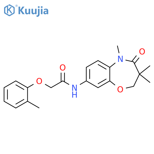 2-(2-methylphenoxy)-N-(3,3,5-trimethyl-4-oxo-2,3,4,5-tetrahydro-1,5-benzoxazepin-8-yl)acetamide structure