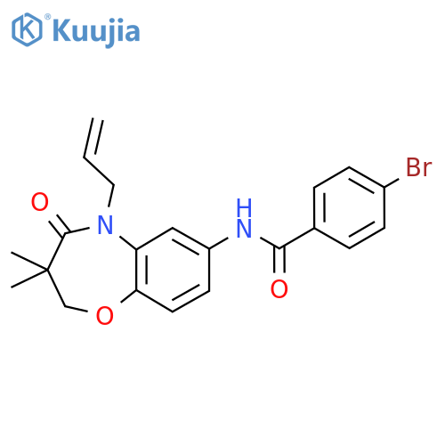 4-bromo-N-3,3-dimethyl-4-oxo-5-(prop-2-en-1-yl)-2,3,4,5-tetrahydro-1,5-benzoxazepin-7-ylbenzamide structure
