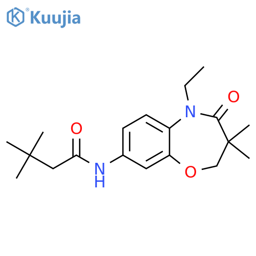 N-(5-ethyl-3,3-dimethyl-4-oxo-2,3,4,5-tetrahydro-1,5-benzoxazepin-8-yl)-3,3-dimethylbutanamide structure