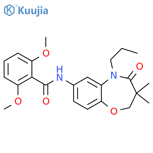 N-(3,3-dimethyl-4-oxo-5-propyl-2,3,4,5-tetrahydro-1,5-benzoxazepin-7-yl)-2,6-dimethoxybenzamide structure