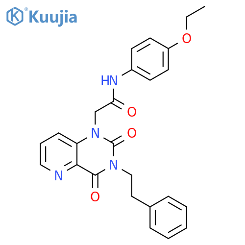 2-2,4-dioxo-3-(2-phenylethyl)-1H,2H,3H,4H-pyrido3,2-dpyrimidin-1-yl-N-(4-ethoxyphenyl)acetamide structure