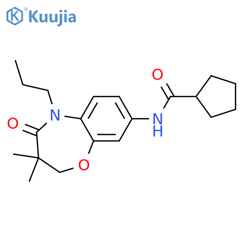 N-(3,3-dimethyl-4-oxo-5-propyl-2,3,4,5-tetrahydro-1,5-benzoxazepin-8-yl)cyclopentanecarboxamide structure