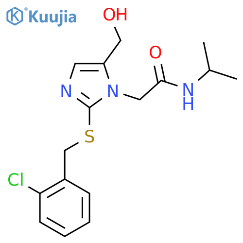 2-(2-{(2-chlorophenyl)methylsulfanyl}-5-(hydroxymethyl)-1H-imidazol-1-yl)-N-(propan-2-yl)acetamide structure