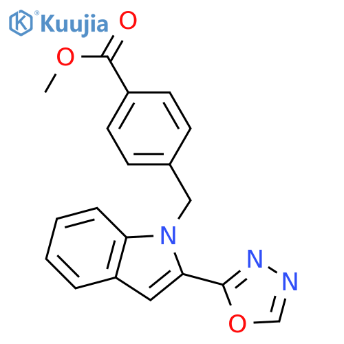 methyl 4-{2-(1,3,4-oxadiazol-2-yl)-1H-indol-1-ylmethyl}benzoate structure