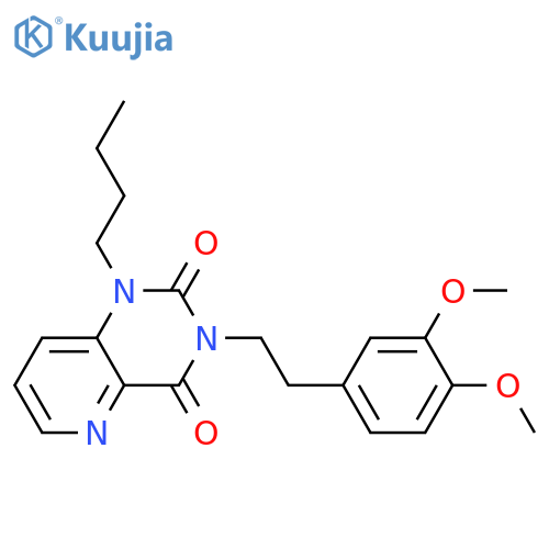 1-butyl-3-2-(3,4-dimethoxyphenyl)ethyl-1H,2H,3H,4H-pyrido3,2-dpyrimidine-2,4-dione structure