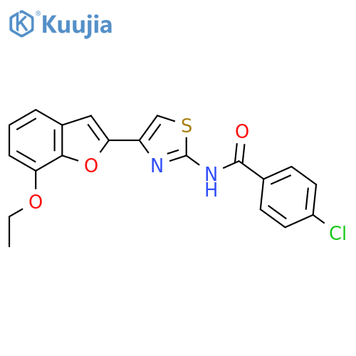 4-chloro-N-4-(7-ethoxy-1-benzofuran-2-yl)-1,3-thiazol-2-ylbenzamide structure