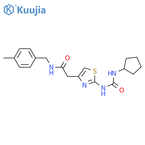 2-{2-(cyclopentylcarbamoyl)amino-1,3-thiazol-4-yl}-N-(4-methylphenyl)methylacetamide structure