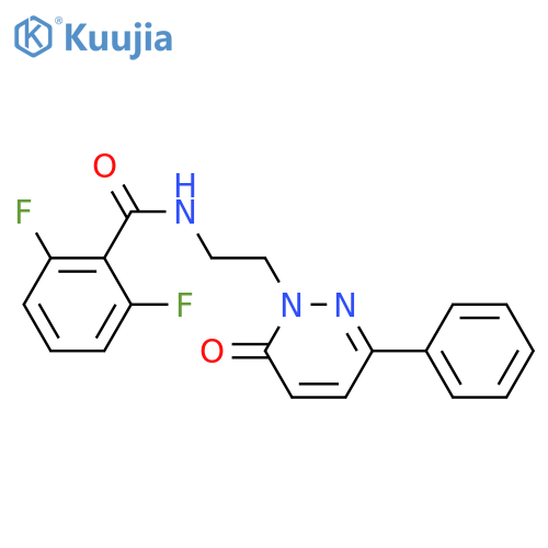 2,6-difluoro-N-2-(6-oxo-3-phenyl-1,6-dihydropyridazin-1-yl)ethylbenzamide structure
