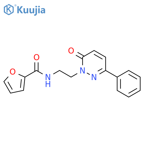 N-2-(6-oxo-3-phenyl-1,6-dihydropyridazin-1-yl)ethylfuran-2-carboxamide structure