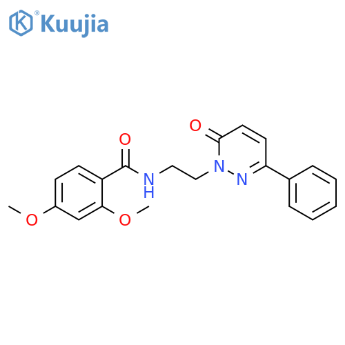 2,4-dimethoxy-N-2-(6-oxo-3-phenyl-1,6-dihydropyridazin-1-yl)ethylbenzamide structure