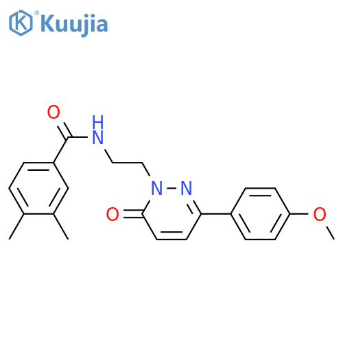 N-{2-3-(4-methoxyphenyl)-6-oxo-1,6-dihydropyridazin-1-ylethyl}-3,4-dimethylbenzamide structure