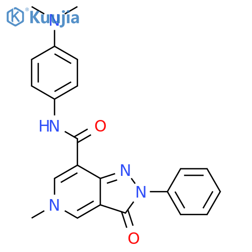 N-4-(dimethylamino)phenyl-5-methyl-3-oxo-2-phenyl-2H,3H,5H-pyrazolo4,3-cpyridine-7-carboxamide structure